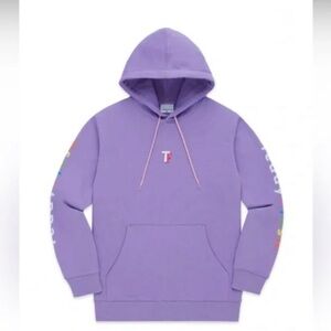 Teddy Fresh Purple Hooded Drawstring Pullover Sweatshirt
